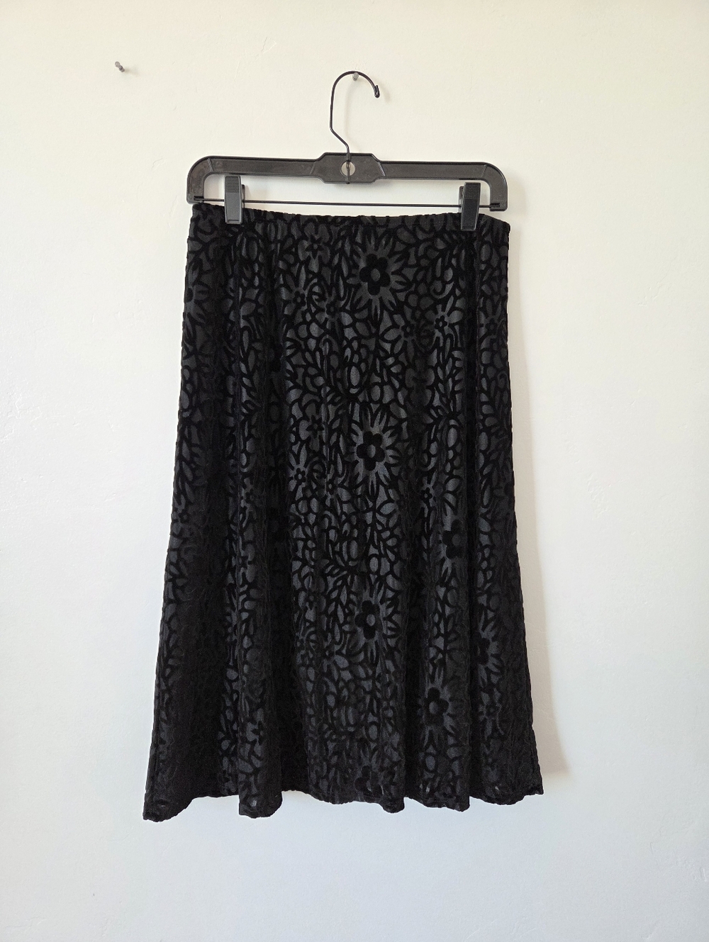 Espresso Velvet Burnout Floral Skirt Midi Whimsigoth Vamp Witchy Emo Edgy Large